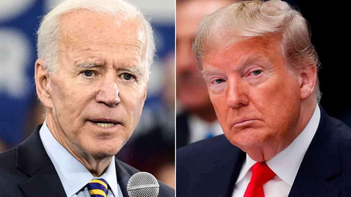 L to R: Joe Biden, Donald Trump